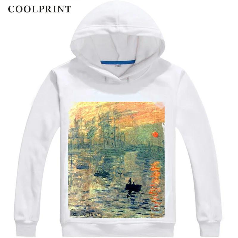 Claude Monet Hoodies Hooded Anime Hoodie Oil Painting Impression Sunrise Bouquet of Sunflowers Water-Lilies Cosplay Sweatshirts