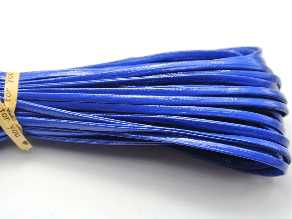 10 Meter Royal Blue Flat Soft Synthetic Leather Jewelry Cord Lace String 3X1mm