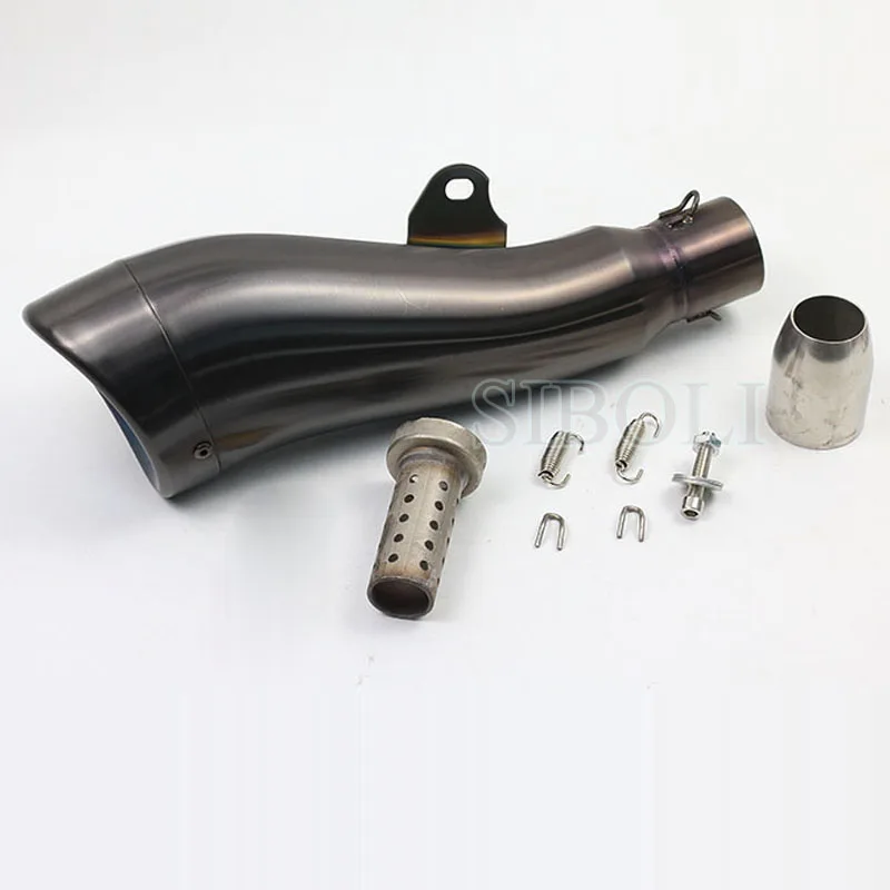 

51MM Motorcycle Exhaust Muffler Dolphin Style GP Pipe Laser Sticker Silencer For Honda Kawasaki Yamaha KTM DUCATI ATV AK077