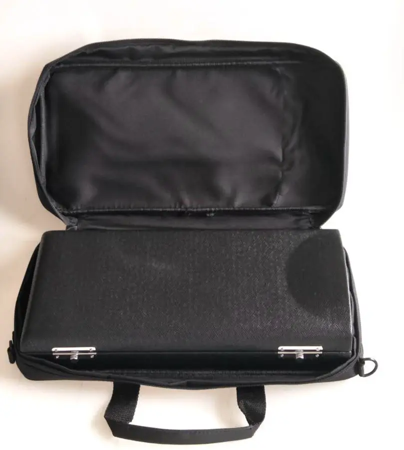 

High-grade Bb clarinet leather box, special-shaped black tube box big head packing box +Cloth bag