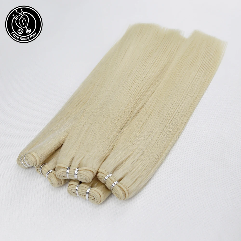 Wróżka Remy Hair podwójnie rysowane 14" 16" 18" 20" 22" 24" 100% Remy naturalne europejskie ludzkie włosy pakiet doczepianych wątków splot 100 g/sztuka