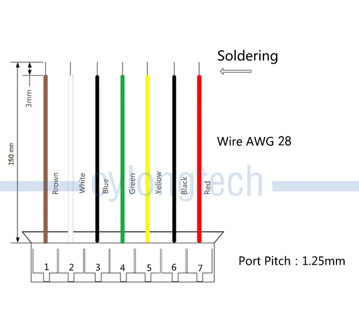 Mini. Micro  1.25 T-1 7-Pin Connector w/.Wire x 10 sets.7pin 1.25mm