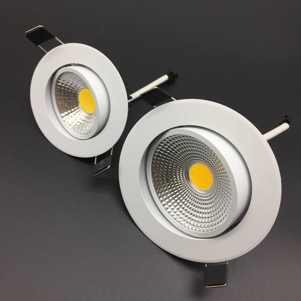 Lâmpada led embutida para teto, cob, 3w, 5w, 7w, 12w, 85-265v, iluminação interna, luz de teto