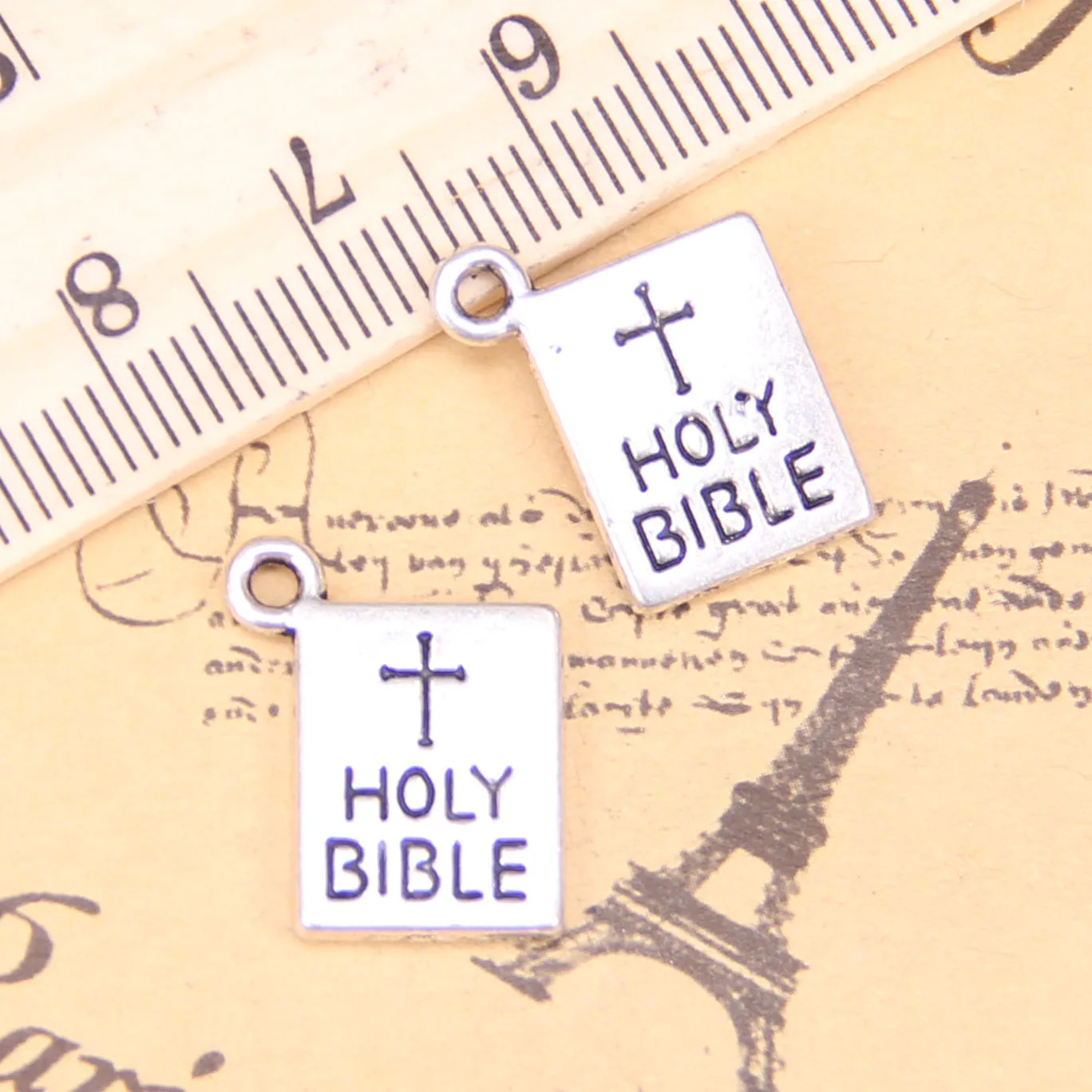 62pcs Charms For Jewelry Making book holy bible 17x14mm Antique Silver Plated Pendants DIY Tibetan Silver Bracelet Necklace