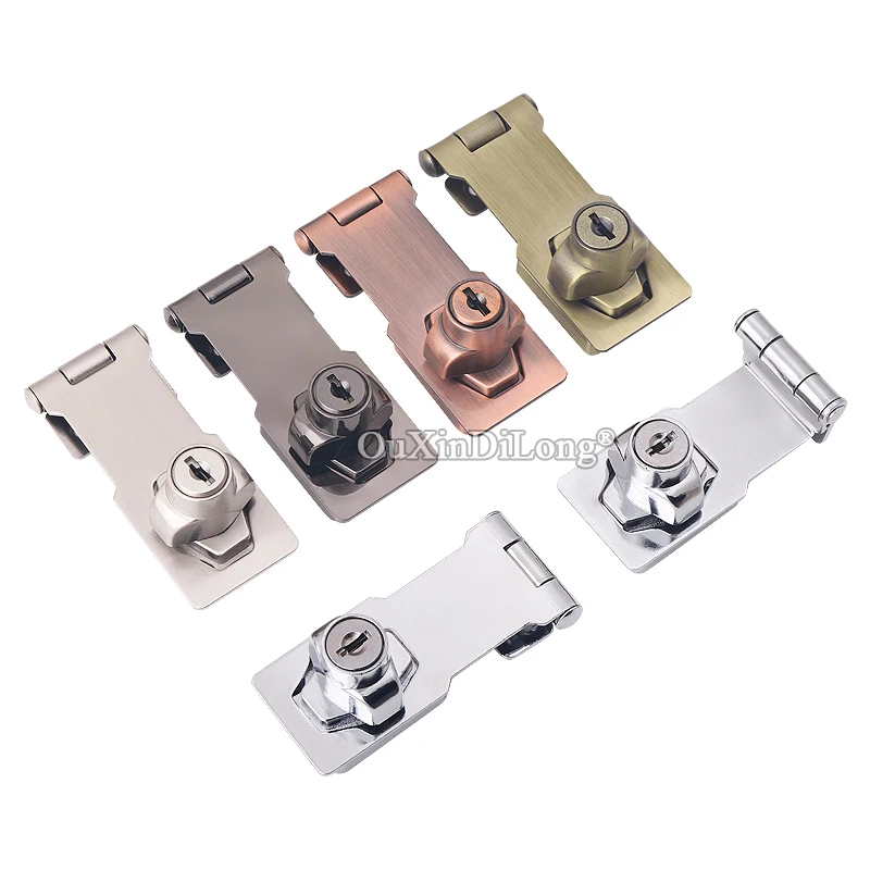 

High Quality 10PCS Zinc Alloy Cabinet Locks Cupboard Drawer Box Cabinet Locks Door Closet Hasp Lock 3 Colors for choose