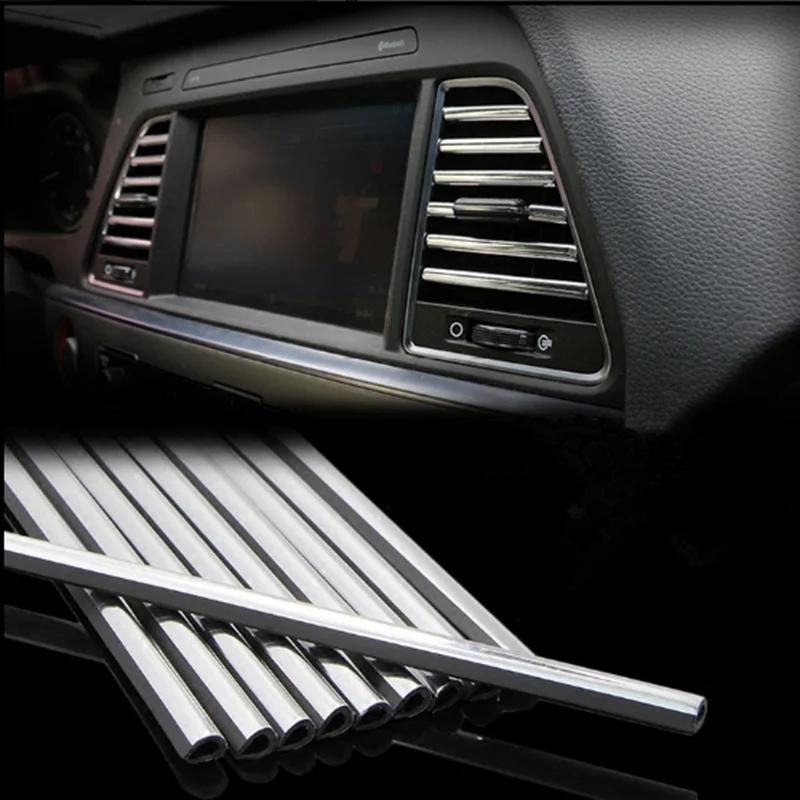 

Car styling U Shaped DIY Air Vent Grille Decoration Strip for SEAT Ibiza Leon Toledo Arosa Alhambra Exeo Supercopa Mii Altea