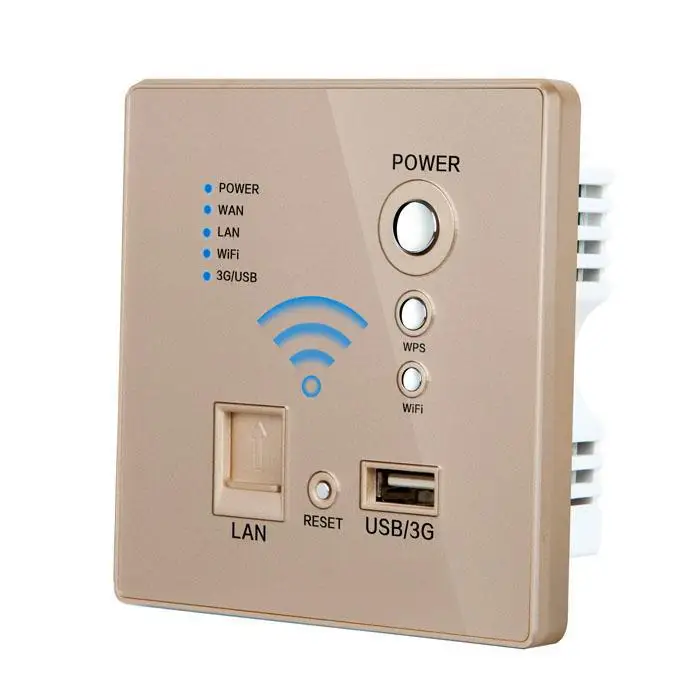 free shipping best price Champagne color wifi Socket  Wall Outlet Power Outlet internet socket