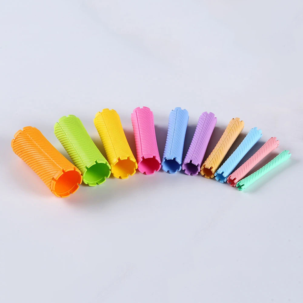 60pcs/set 10 Sizes Hair Rollers Set Wave Hair Cold Perm Rods Kit Permanent Bar Dry wet hair Plastic Curlers & Rubber Band U1066