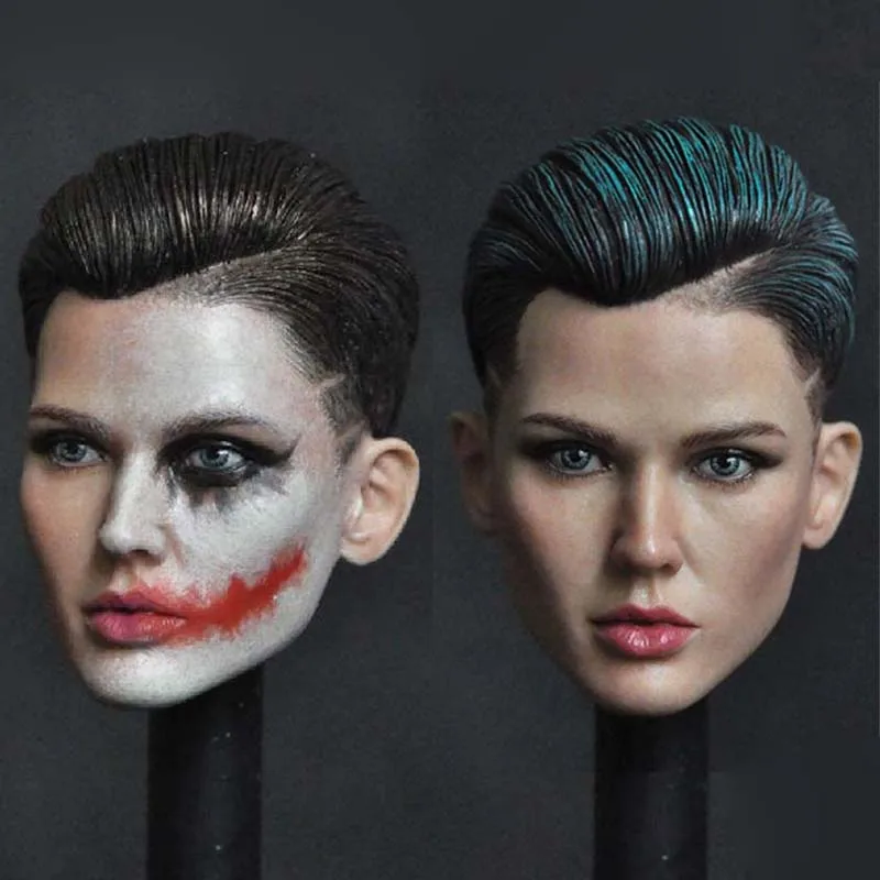 Custom 1/6 Female Head Sculpt Neutral Handsome Extreme Agent Ruby Rose Head Carved Model for 12'' Action Figure Toys