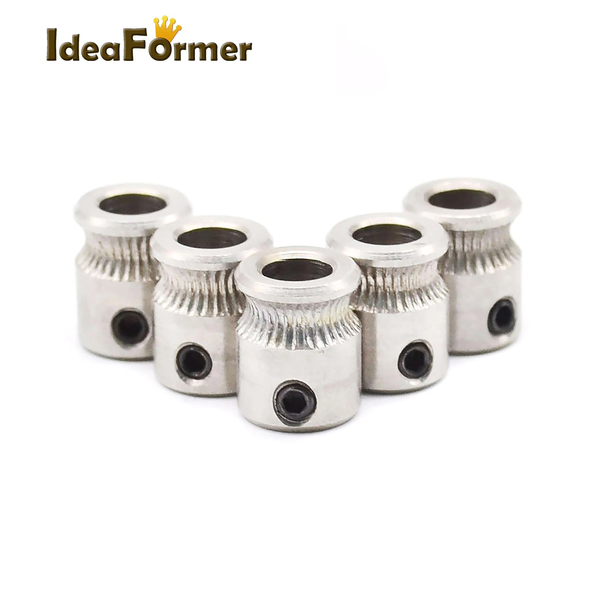 5Pcs 3D Printer MK7/MK8 Extruder V-Groove Drive Gear Bore 5mm Stainless Steel Wheel For MK Extruder 1.75mm&3.0mm filament.