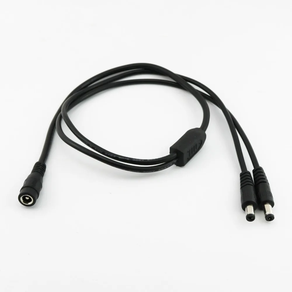 1 pz CCTV DC Power 5.5x2.1mm Femmina A 2 Maschio Spina Adattatore Cavo Splitter 10A 18AWG 70 cm