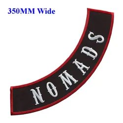 350MM wide NOMADS rocker jacket for full back embroidery patch/cool patch/match patch/biker vest patches