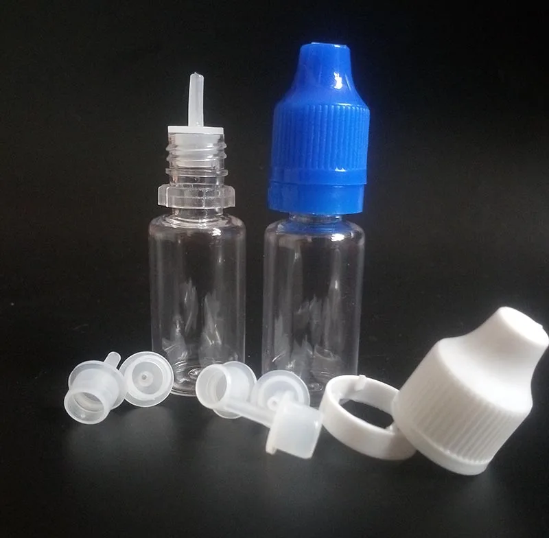 2000pcs PET Dropper Bottles With Tamper Evident Caps Thin Tips 10ML E liquid Bottles Clear Plastic Empty Bottles