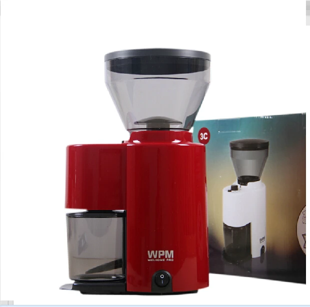 220v welhome  Burr conical coffee grinder,coffee mill for home with high quality and elegant design(red or green color)