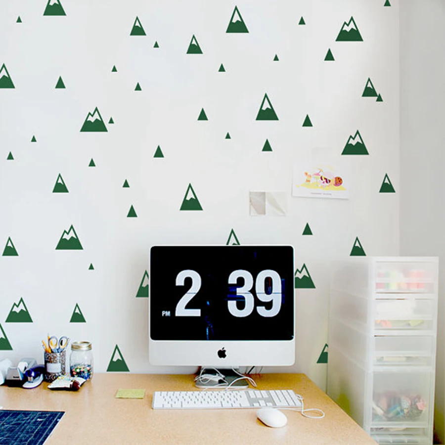Mountains pattern wall decal - Modern Nursery wall sticker Nature Small Mountains Kids Room Wall Decor