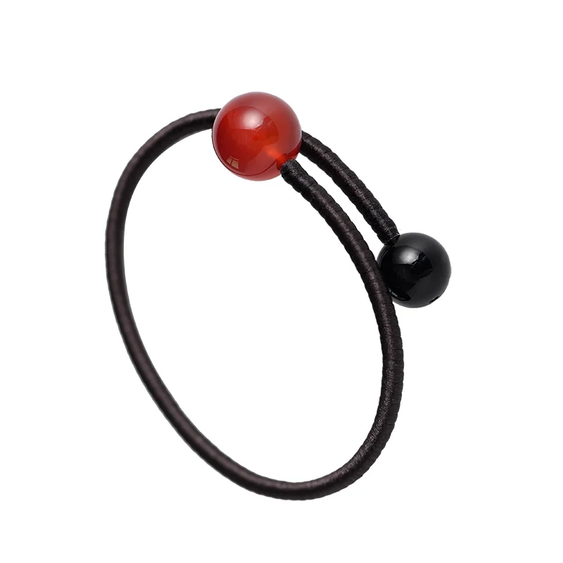 Tai Chi Tibetan Buddhism Handmade Rope Braided Simple Special Obsidian Bracelet Bangle Meditation Bracelet for Men and Women