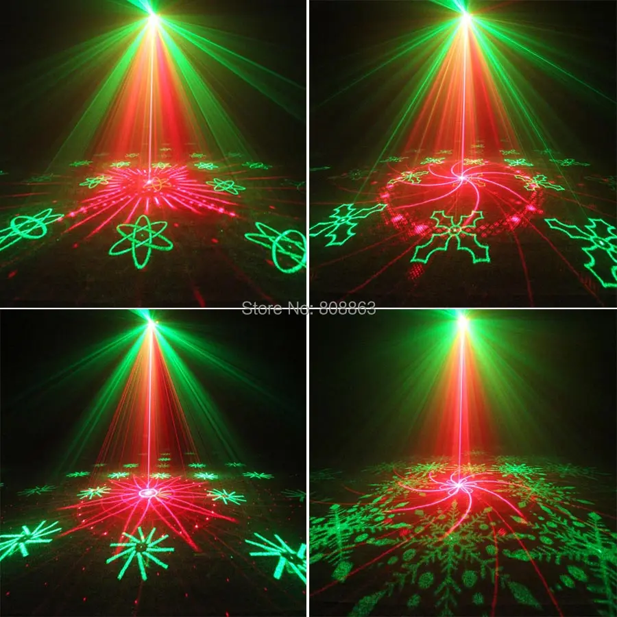 ESHINY Remote Mini R&G Laser 64 Patterns Projector Blue Led Bar DJ Dance Disco Family Party Lighting Stage Light Show N8T191