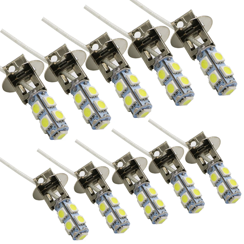 

YSY 10X H1 H3 5050 9SMD LED 12/24V Auto Car Fog Light Lamp LED Bulbs Daytime Running Light White Car Bulb DRL Lamps White 6500K