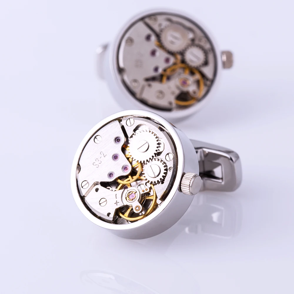 KFLK jewelry shirt cufflinks for mens Brand  watch movement mechanical cuff links Buttons Male High Quality  guests