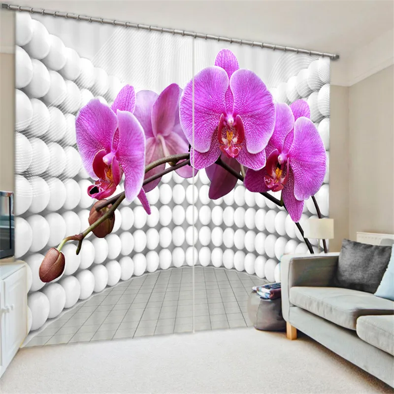 Curtain Luxury Blackout 3D Window For Living Room girl Bedroom Drapes cortinas Rideaux Customized size Purple petals print