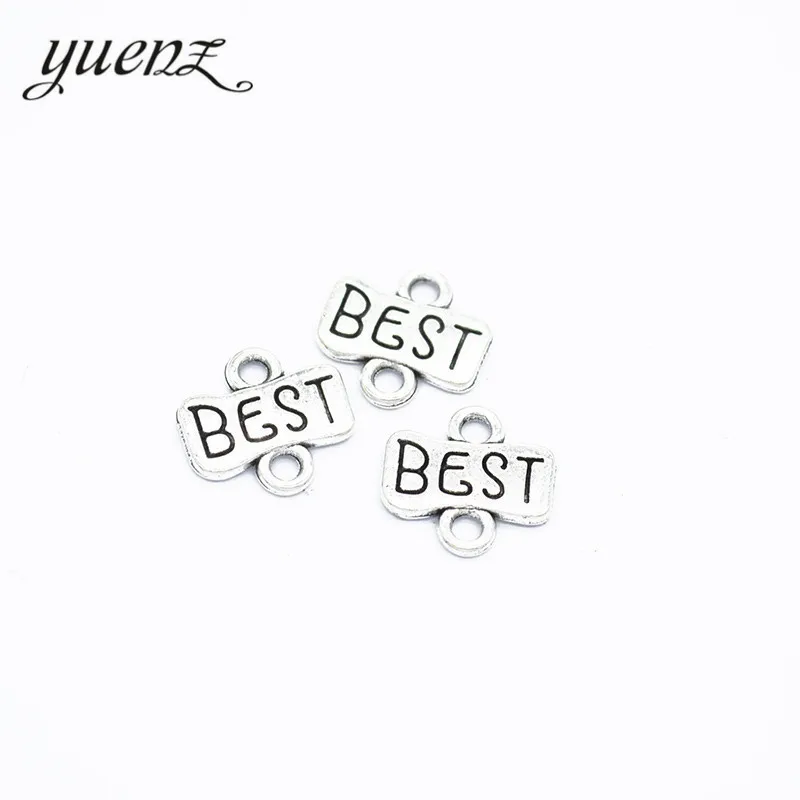 YuenZ 30pcs Hot Sell Antique Silver Plated Alphabet Best Charm Pendants  for Bracelet  Jewelry Accessories Makin 13*12mm S228