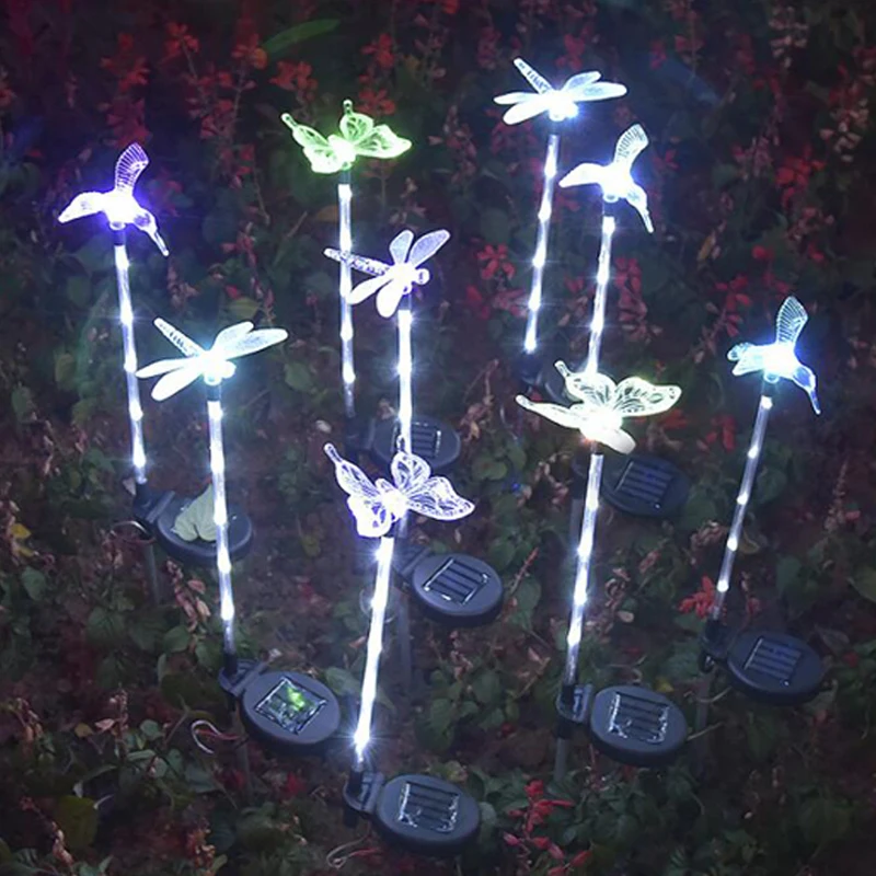 LED Solar Light Outdoor Pathway Landscape Ground Mount Lamp butterfly Garden Lamp Fence Solar garden Light Led Solar Lamp