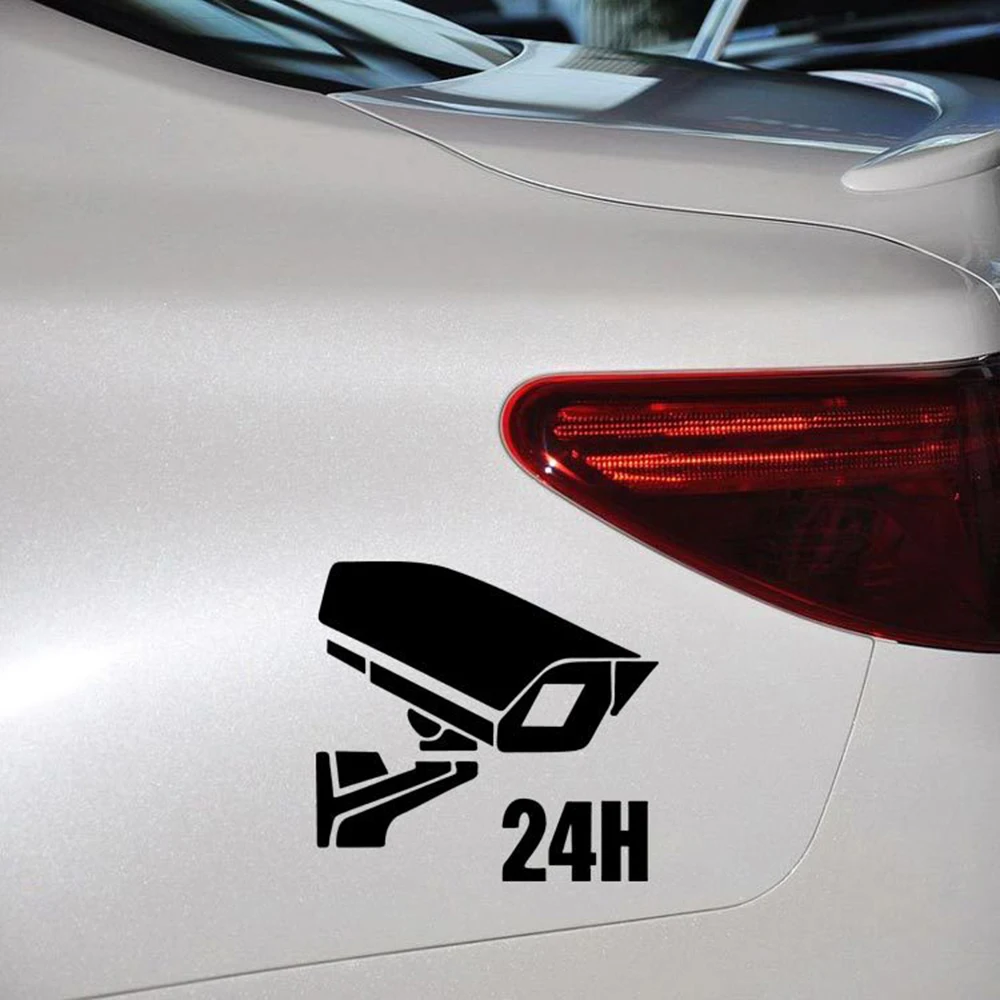 Car-styling The Car Has Vehicle Monitoring 24 Hours Driving Record Security Warning Car Sticker And Decal For Vw Golf Polo Ford