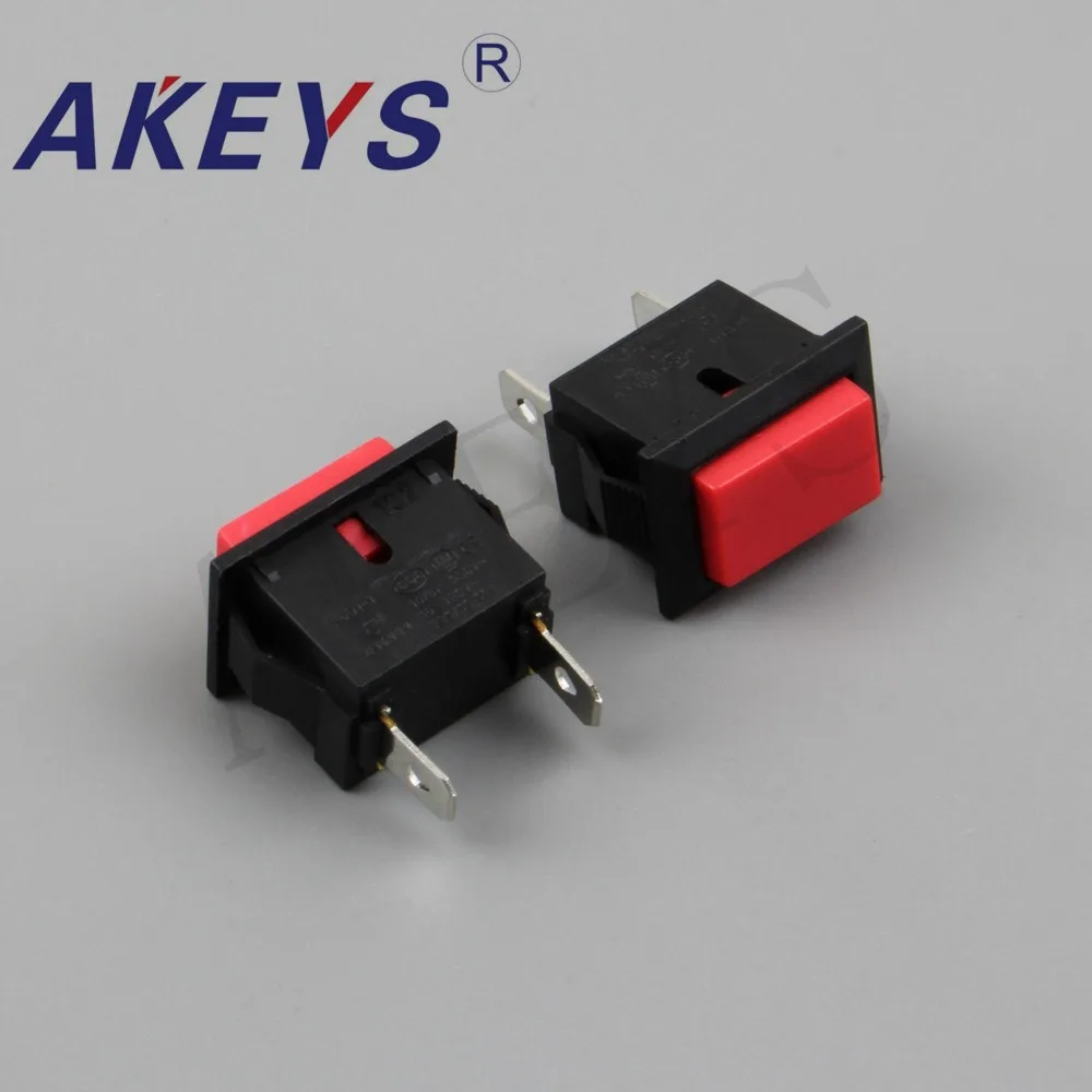 5PCS PBS-101 button switch 21 * 15mm rectangular red power button Rocker switch self reset unlocked