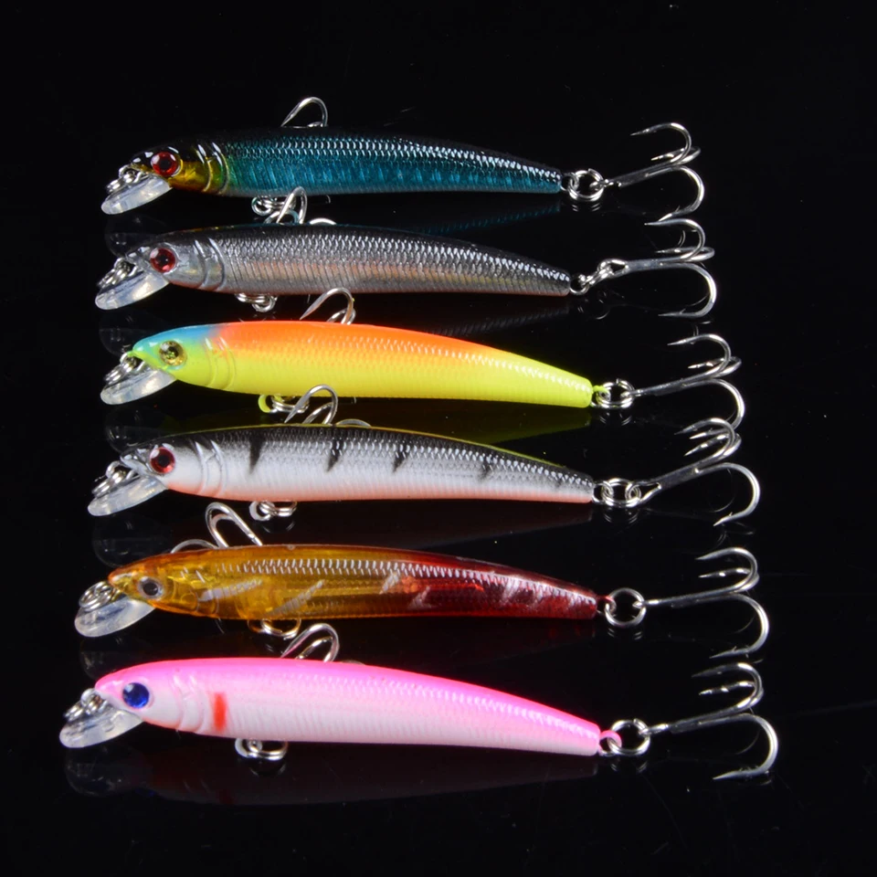 Good Quality 1pcs 7.5cm/4.7g Fishing Lures Minnow Lure 12 Colors Artificial Make Plastic Crankbait Wobblers Fishing Bait pesca