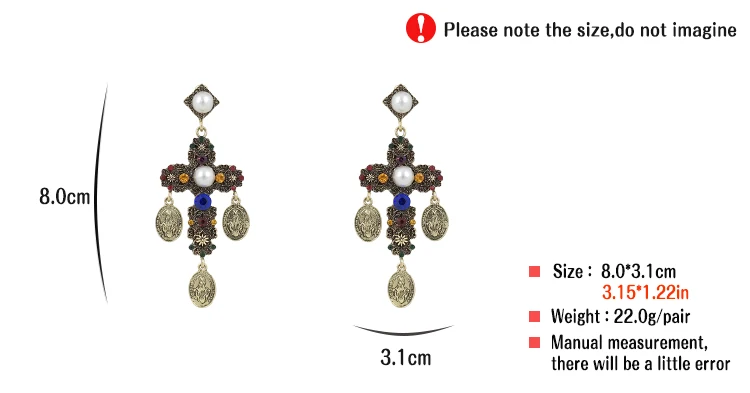 VEYO Crystal Cross Alloy Earrings High Quality Classic