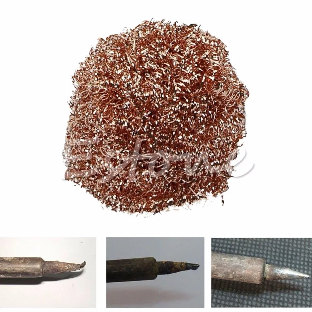 Hot Steel Wire Sponge Ball Welding Soldering Solder Iron Tip Cleaner Cleaning Dls HOmeful