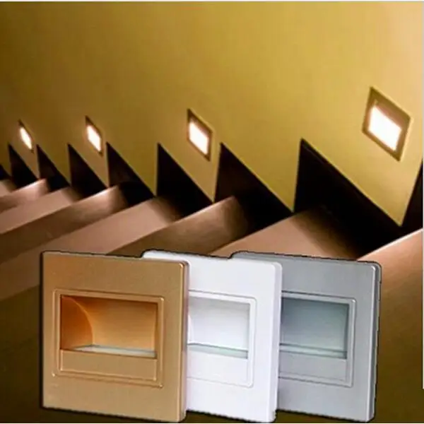 New LED wall Stairs light, 5730 more brightness than COB 5730 Steps Night lamp light golden White black silver Inwall lamp