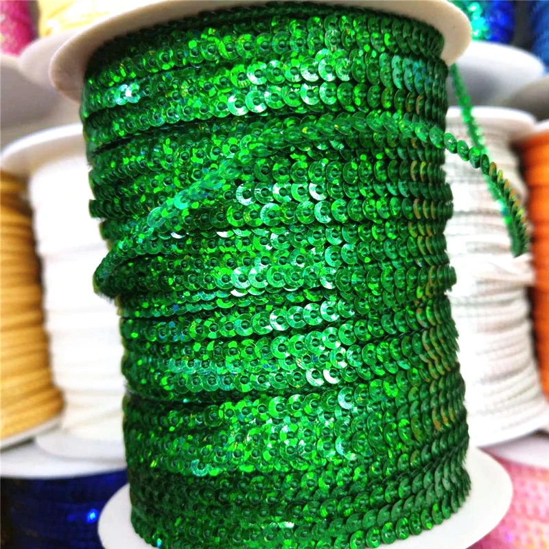 10 Yards 3mm Sequins Trim Scrapbooking Sewing For Crafts Paillette Ribbon Flake String Spangle DIY Clothing