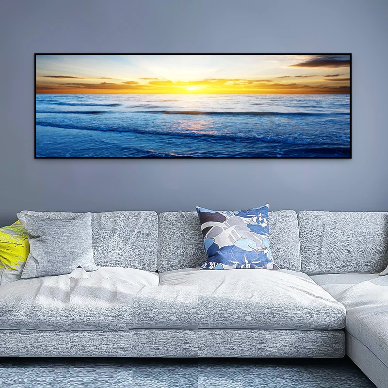 Wall Art Poster Modern Home Decor Living Room Bedroom 1 Pieces Sea Beach Sunset Landscape Canvas Print  Picture No Framework