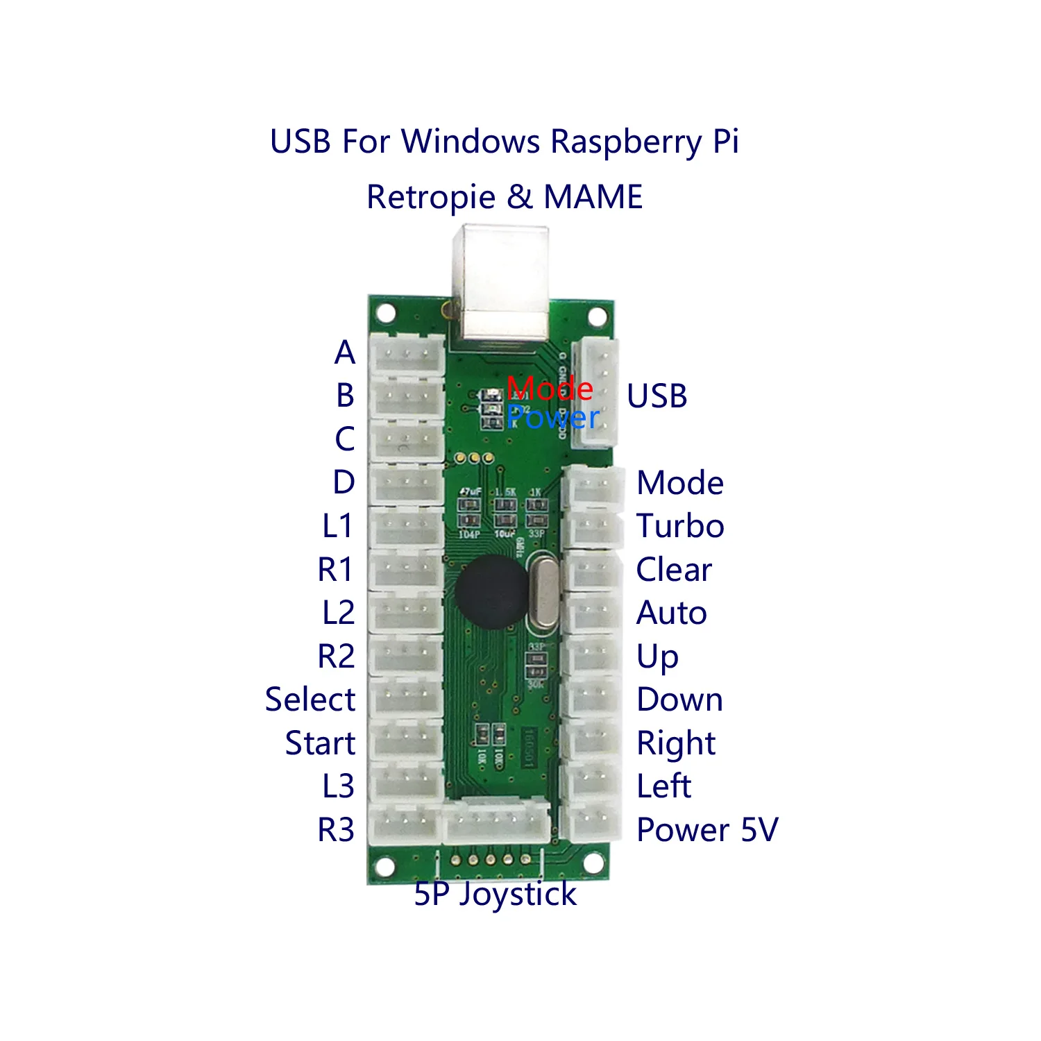 SJ@JX Arcade Game LED DIY Kit Controller Cherry MX Microswitch Button 4&8 Joystick for PC MAME Raspberry Pi Retro