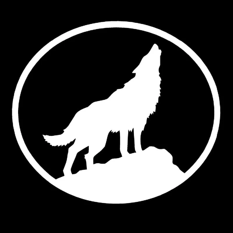 

WOLF Vinyl Decal Sticker Car Window Wall Bumper Howling Oval Dog Animal 20 colour(3.5" x 4")