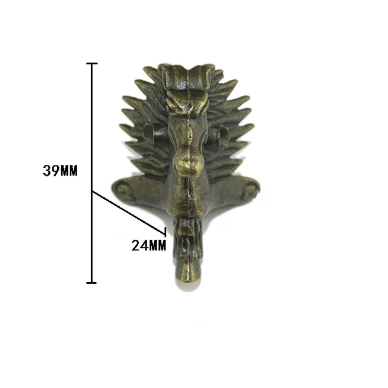 

Винтажная бронзовая шкатулка для украшений в европейском стиле с головой лошади, деревянный чехол, декоративные уголки для ножек, протектор из сплава, 39*24 мм, 20 шт.
