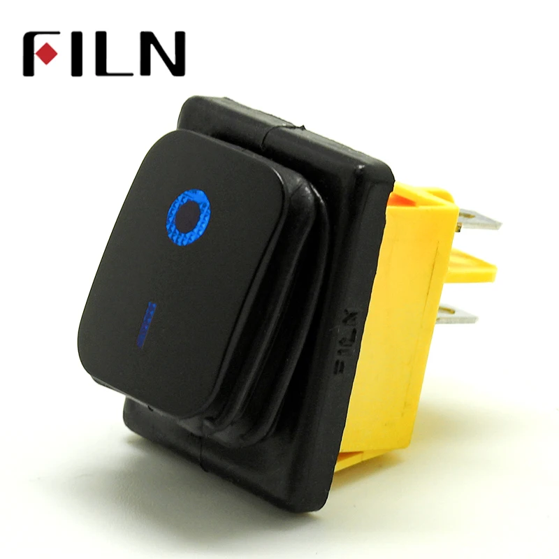 30A/250V 16A/250V heavy duty 4 pin  t85 sealed waterproof ON OFF rocker switch with led 12V 24V 110V 220V 380V Black Painting