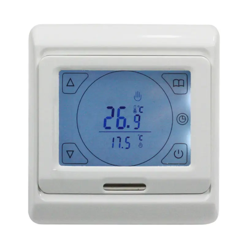 AC220V 16A Touch screen Programable Thermostat, floor heating thermostat with external NTC thermistor sensor