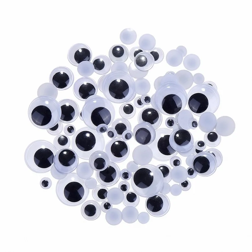 Not Self-adhesive 100PCS Mixed 7mm /10mm /12mm /15mm/ 20mm Dolls Eye For Toys Dolls Googly Eyes Used For Doll Accessories