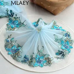 Nowy 20*100cm koronki wykończenia haftowana koronkowa tkanina Tissu Costura Mesh Tulle gipiura z nicią koronki szycia DIY tkaniny dla lalek