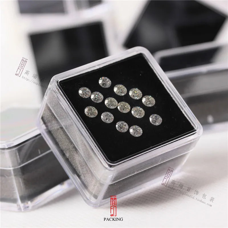 12pcs/lot ,Length and width 3.8cm,Diamond Display Box Plastic Gem Case wholesale，Stone Storage Box，Gem Packaging Box