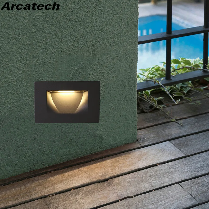 

Embedded Corner LED Lamp, Outdoor Stair Lights, Square, Hotel Stairs, Step Foyer, Wall Corner Lights, NR-07