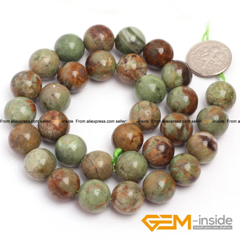 14mm green Opal Beads Natural Stone Beads DIY loose beads for Jewelry making For Bracelet Making Strand 15\