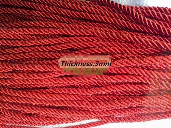 100Yds 3mm 21 Colors Round Braided Faux Twist Silk Cords String Rope,Jewelry Beading String,For Bracelet & Necklace,DIY Jewellry