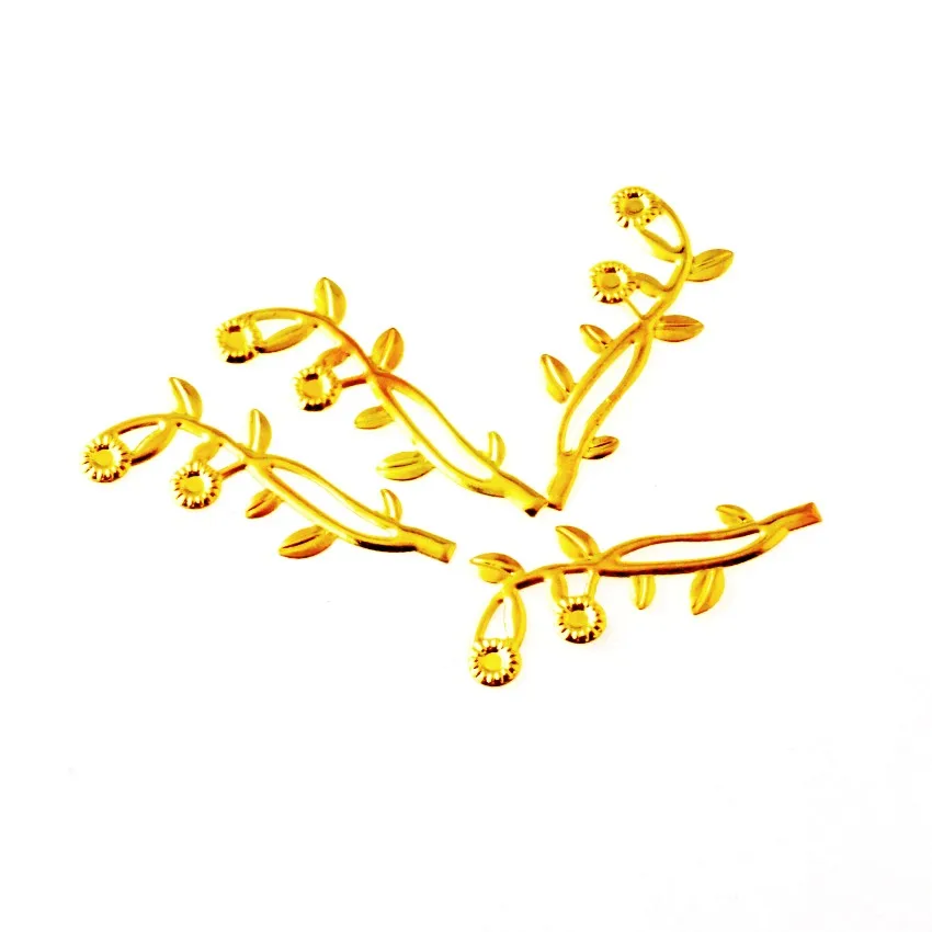 

Free shipping 50Pcs Gold Tone Flower Filigree Wraps Connectors Metal Crafts Gift Decoration DIY 45x17mm