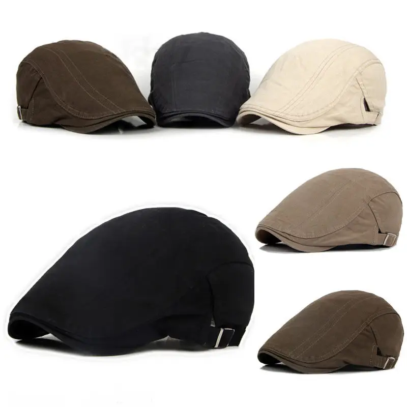 Verstelbare Baret Caps Lente Zomer Outdoor Zon Ademend Bone Rand Hoeden Womens Mens Visgraat Effen Platte Baretten Cap Hoed