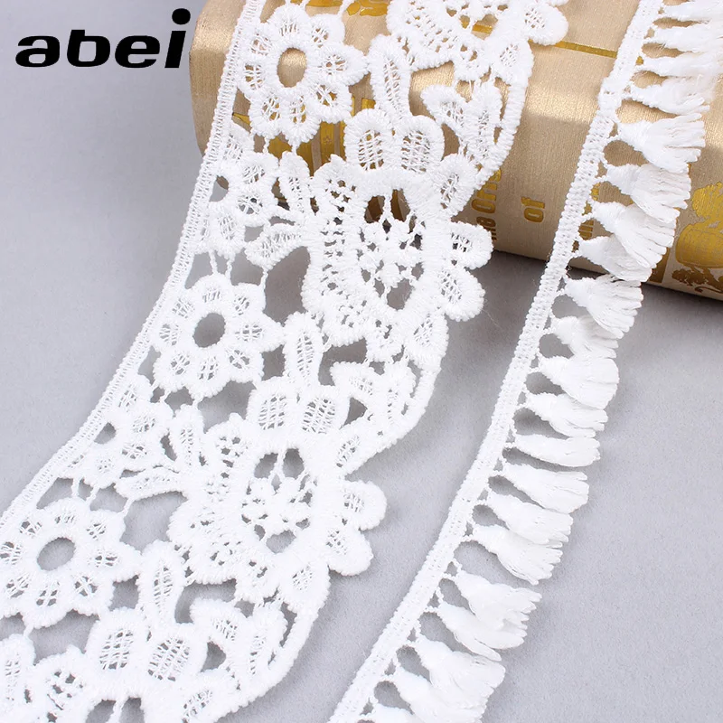 2cm 5yards/lot Tassel Lace Trims Fringe Ribbon Tape DIY Handmade Fabric Accessories Sewing Curtain Dress Edge Wrapping Wedding