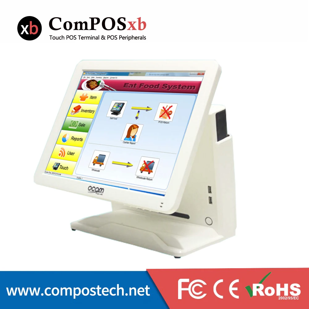 

New Product 15'' Touch Screen All in One Touch Restaurant System/POS Terminal With VFD Customer Display