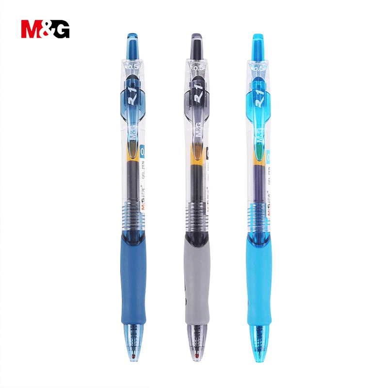 

M&G 12pcs/box 0.5mm classic ballpoint pens for writing cute quality stationery kawaii durable black ink gel gift pens